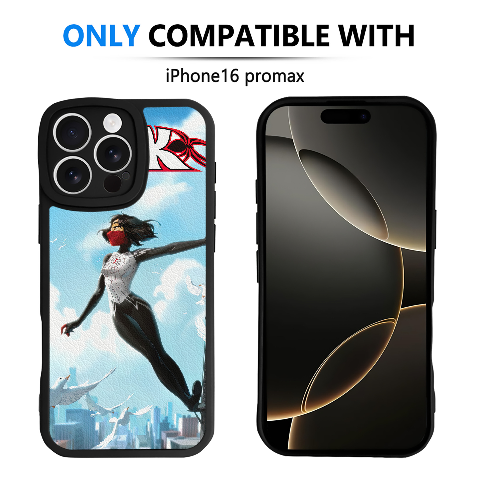 （画像用） Spider Man スパイダーマン 【iPhone 16シリーズ対応】シリコンスマホケース（レザー調） 材質：シリコン